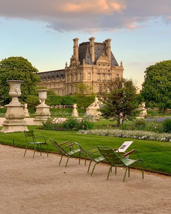 The Tuileries Gardens in Paris, France.