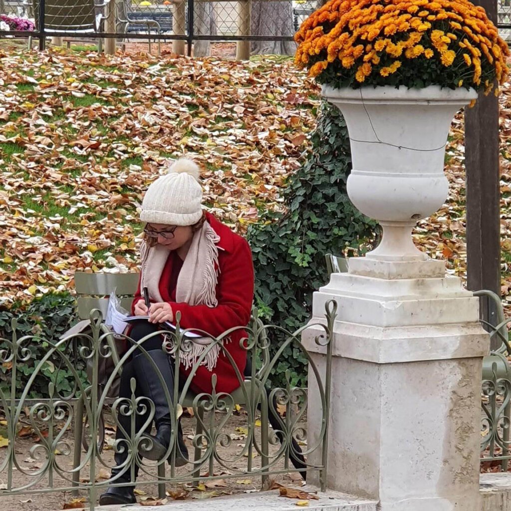 Sketching in Luxembourg Gardens,