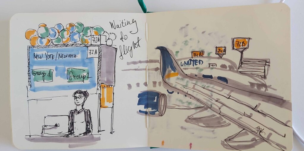 Airport sketch  travel sketch