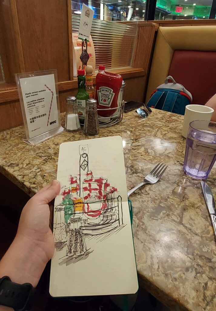 Sketch in cafe  travel sketch