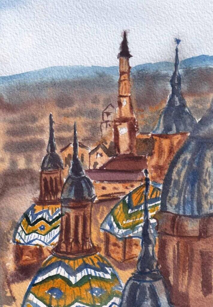 My watercolor sketch of Zaragoza