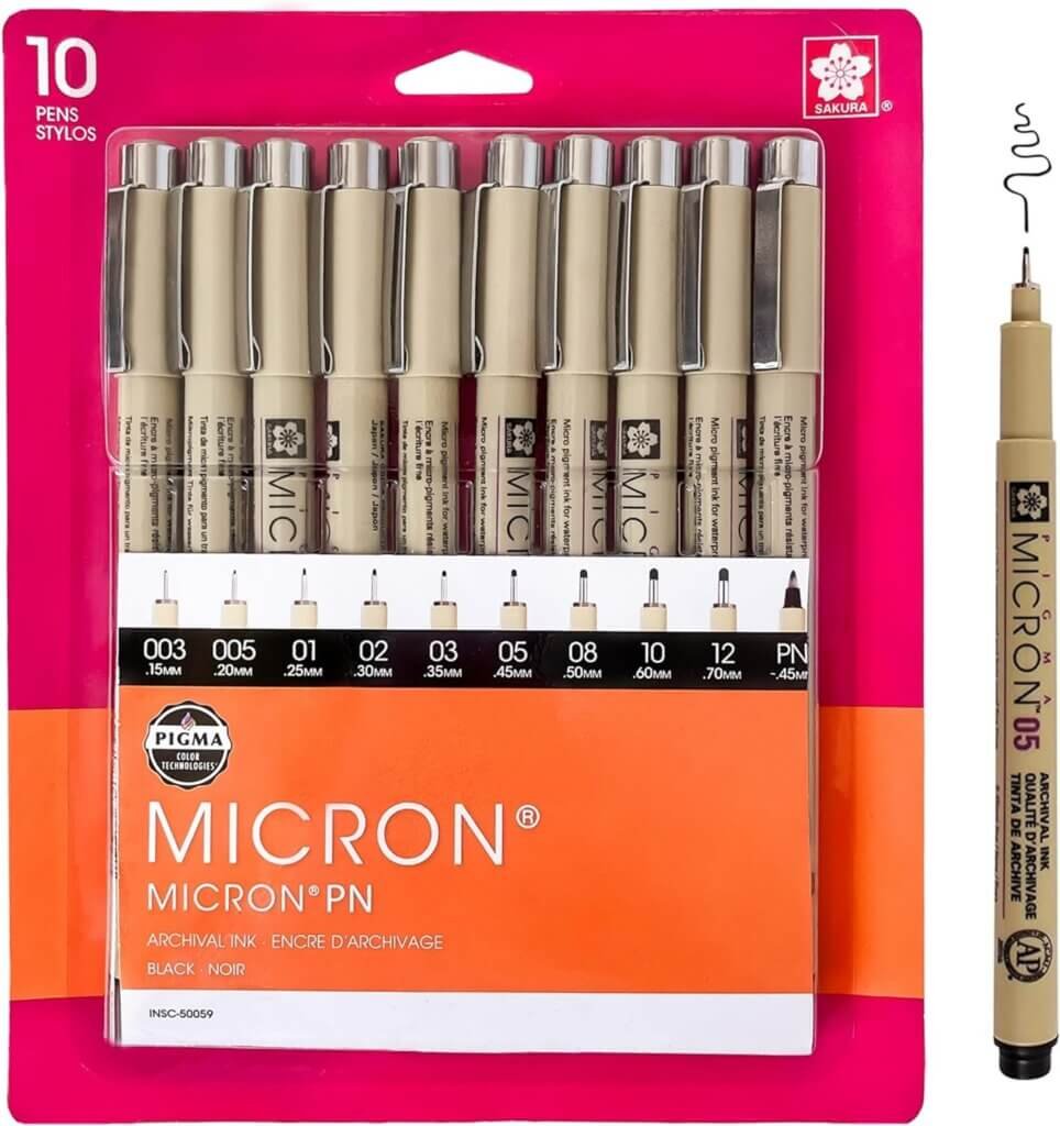 micron pens set for inktober