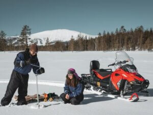 snowmobile safari and fishing