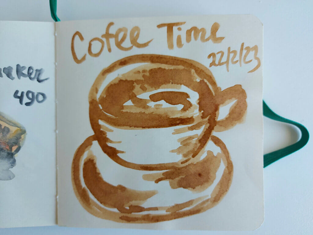 Sketching with coffee