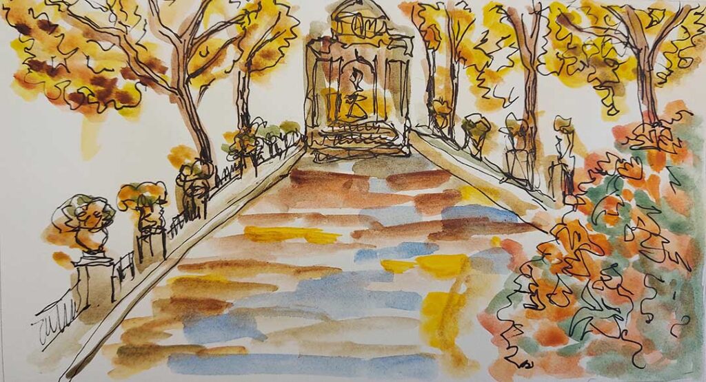 Sketching Medici fountain
