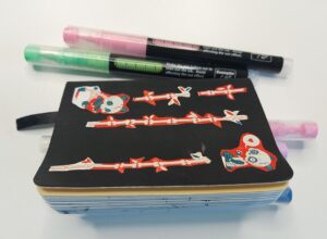 Sketchbook and markers