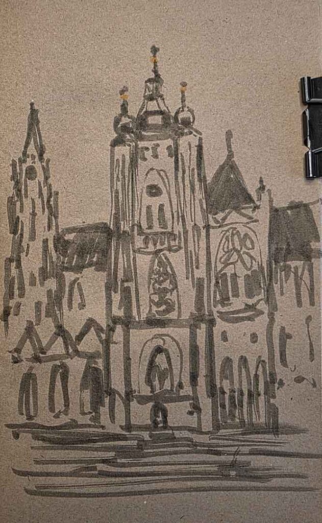 Sketching night scene